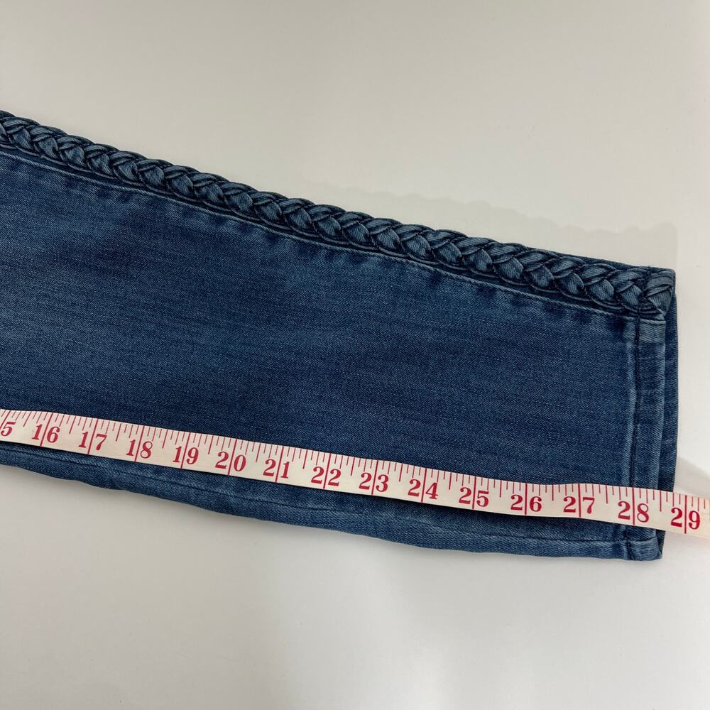 Judy Blue Relaxed Fit Jeans Medium Wash Stretch Denim Braided Size 32 - Picture 8 of 12